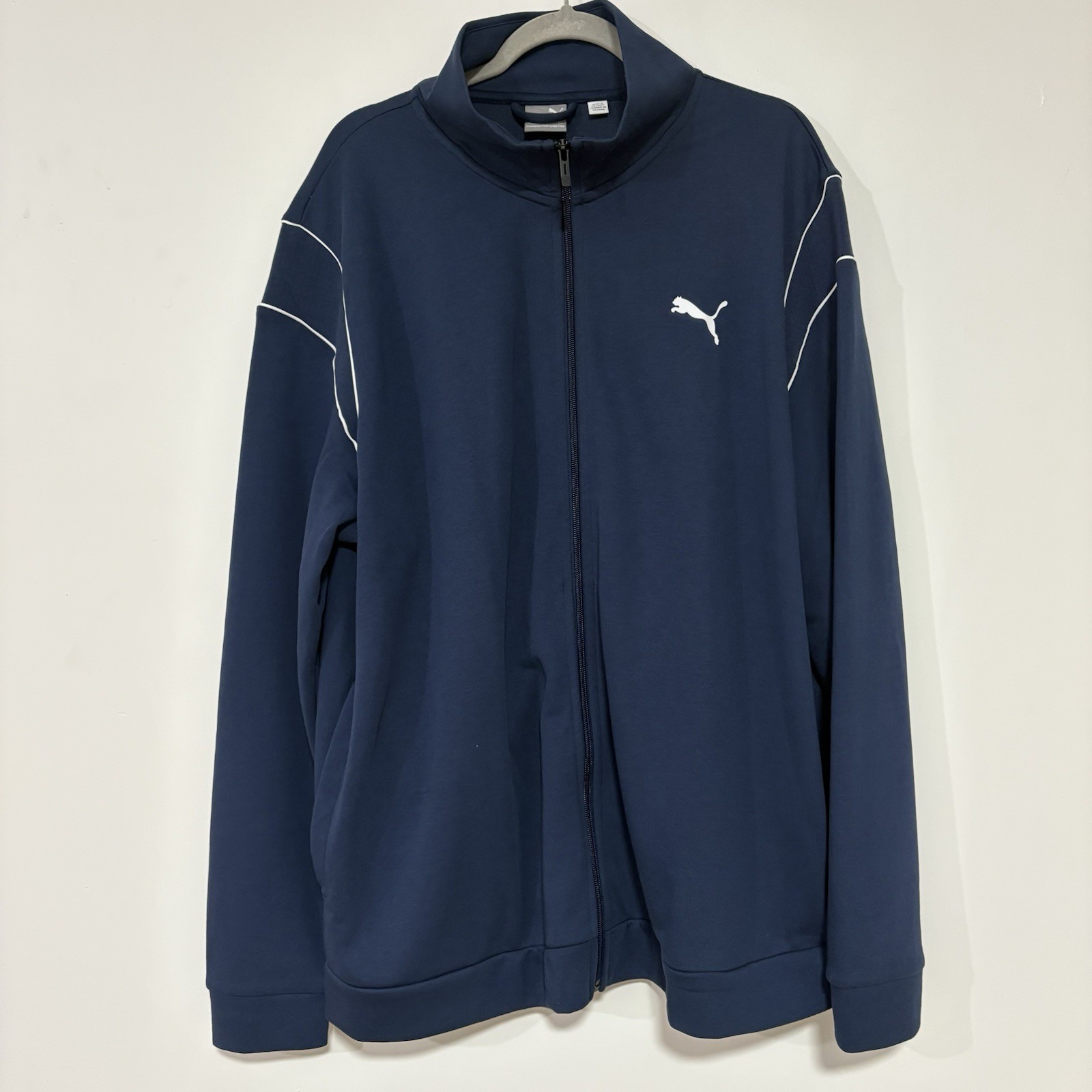 Men’s Size XXL Puma Track Jacket Full Zip Navy White