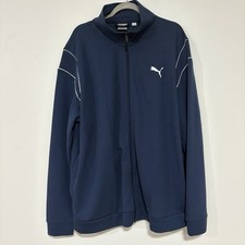 Men  s Size XXL Puma Track Jacket Full Zip Navy White