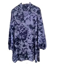 ASOS Design grey black tie dye long sleeve dress. Size 14 Boho Preppy Hipster