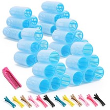 49PCS Self Grip Hair Rollers Set with Duckbill Clips  Comb   3 Sizes Large