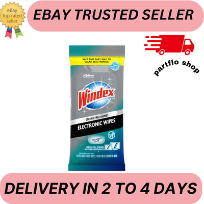 Windex Electronic Cleaning Wipes, Pre-Moistened Screen Wipes 25 Count