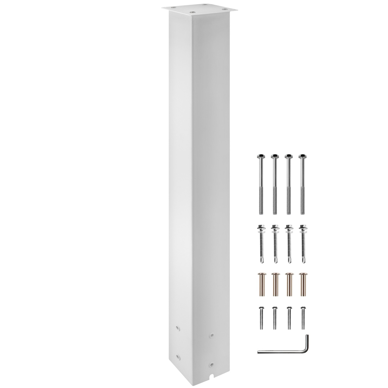 Poteau de boîte aux lettres VEVOR anti-vent en acier blanc pour sol extérieur