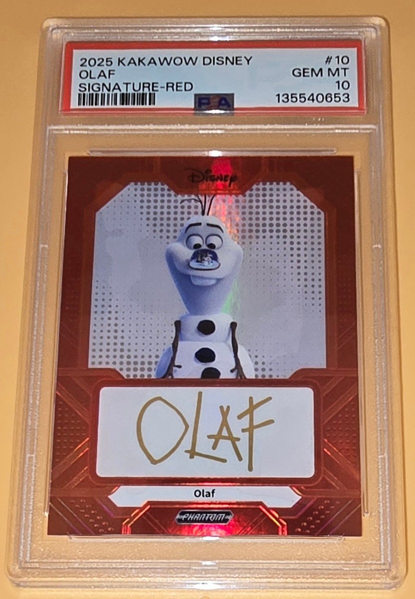 Disney OLAF トレーディングカード 15/25 Olaf from Frozen PSA 10 Low Pop 1 Signature Red #d 2025 Kakawow
