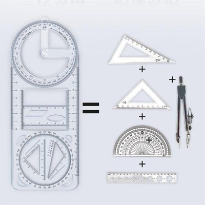 1PCS Multi Functional 360 ° Movable Geometric Drawing Ruler For Primary Schoo!y!