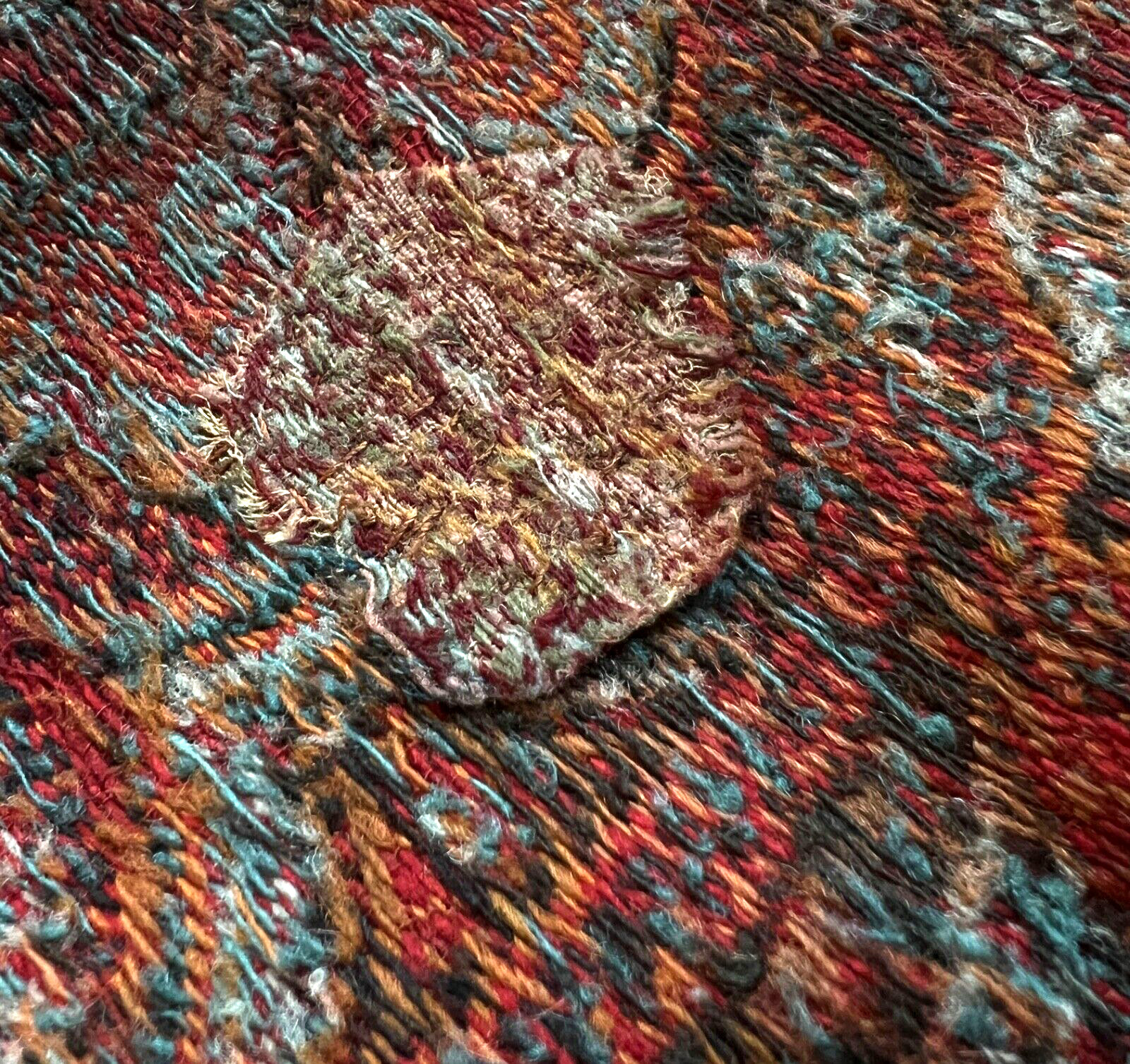 Vintage Antique Handwoven European Square Paisley Shawl - Cutter  ZZ193