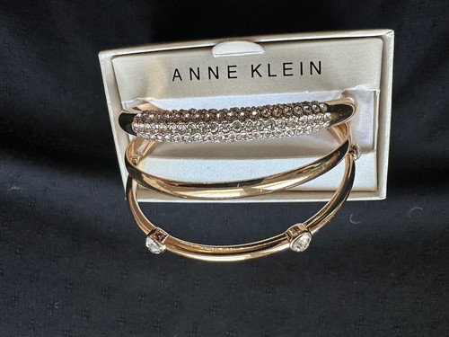 Anne Klein Gold-Tone 3-Pc. Set Crystal Bangle Bracelet Set - Picture 2 of 4