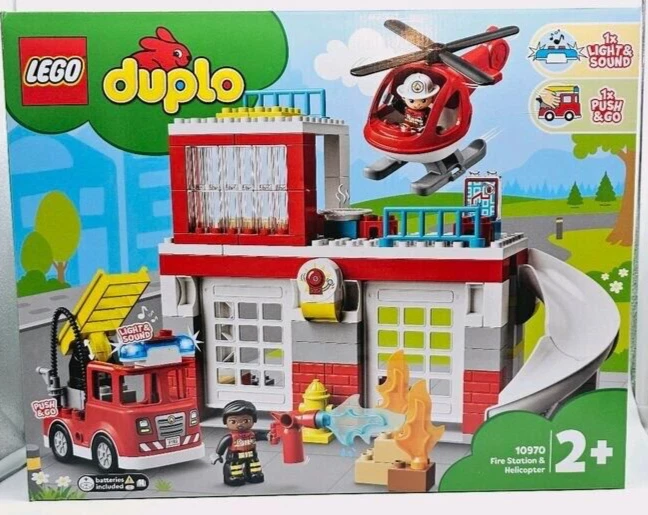 LEGO Duplo Fire Station & Helicopter 10970 Toy Building Kit 117 pcs - Image 2 of 4