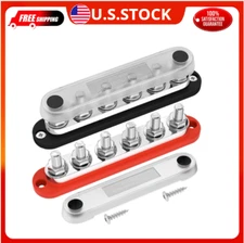 Daiertek 300A Bus Bar 12V Marine 12V Power Distribution Block with Cover 6 X 3/8