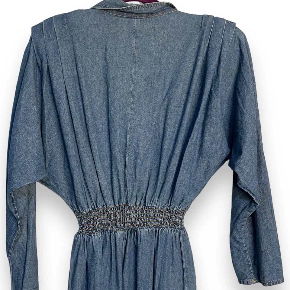 Mono Denim D. Frank Para Mujer 16 Azul Bolsillos Vintage Años 80 90 Informal Foto 4 de 4