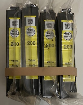 GENUINE Epson 200 Yellow Ink Cartridges Lot of 4