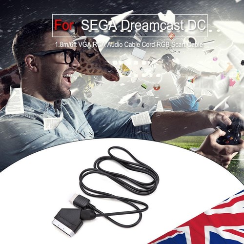 Scart Cable Replacement Game Replace Connect Cable for SEGA Dreamcast DC