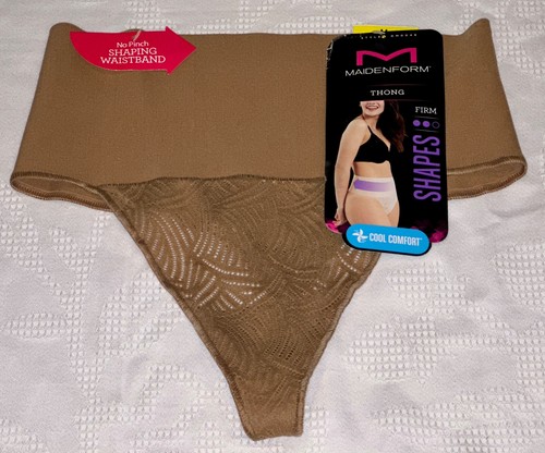 MAIDENFORM Cool Comfort Tame Your Tummy Lace Control Thong Panty Sz S M L XL 2XL - Picture 3 of 14