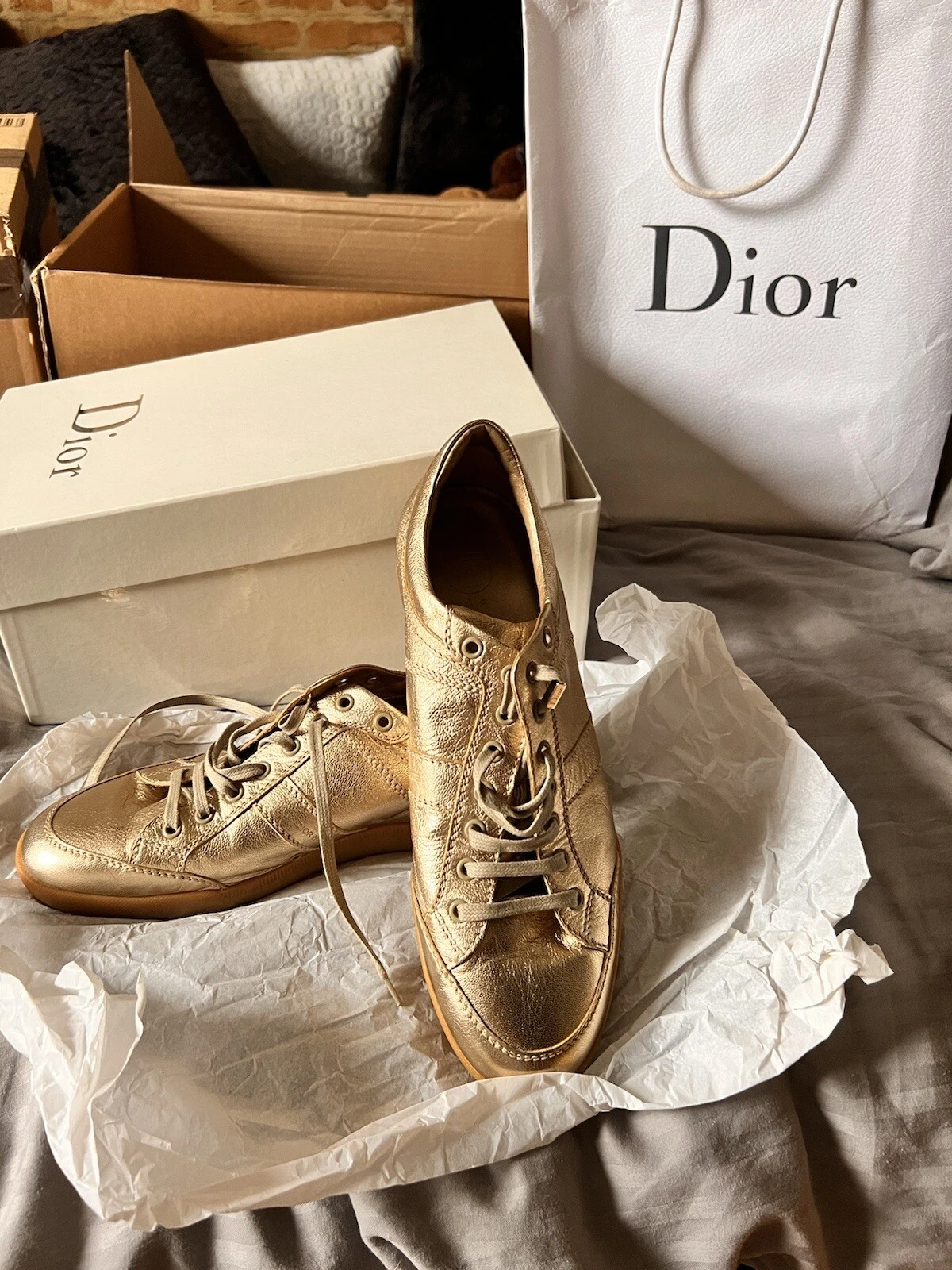 Baskets / chaussures Dior édition limitée 2008 dorées pointure 41 SNK C3916 A1