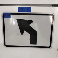 Authentic Traffic Highway Road Street Arrow Sign 45 Degree Left 21" X 15" 12-193