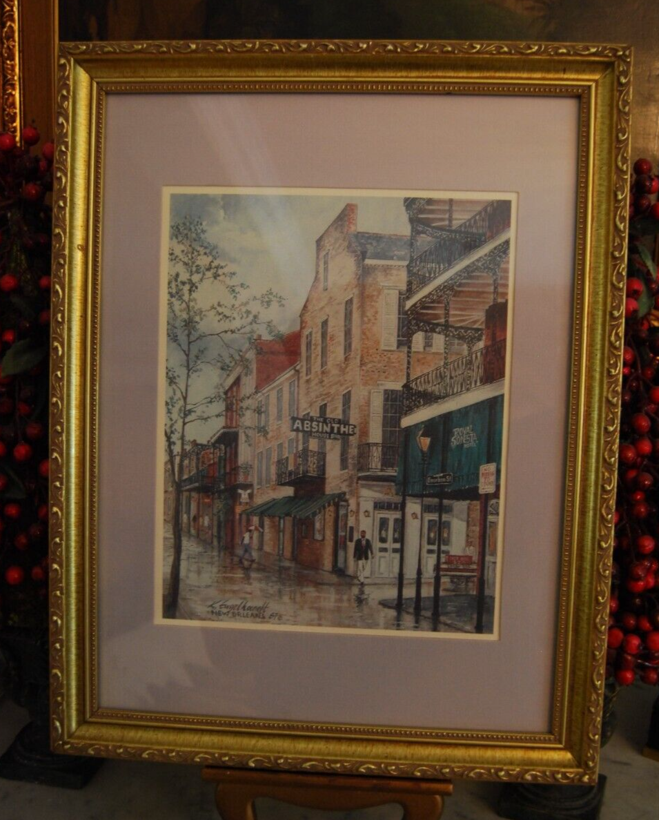 VINTAGE FRAMED SIGNED KNUT K ENGELHARDT 1987 PRINT NEW