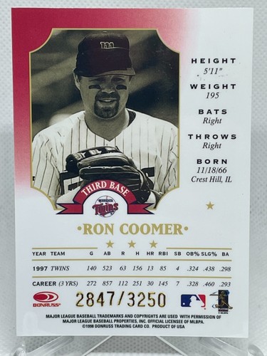 Ron Coomer 1998 Leaf Fractal Materials Anniversary Curtain Calls /3250 - Picture 2 of 2