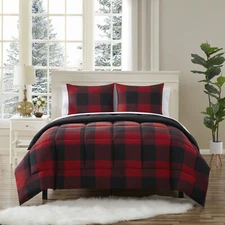 7 Piece Buffalo Plaid Check Bed in a Bag Comforter and Sheet Set