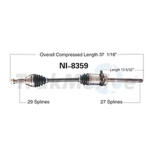 Front Passenger Right CV Axle Shaft SurTrack NI-8359 for Nissan Juke 2011-14 AWD