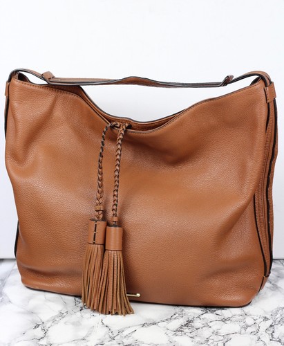 Rebecca Minkoff Tan Brown Grainy Leather Hobo Shoulder Shopper Bag - Picture 2 of 14