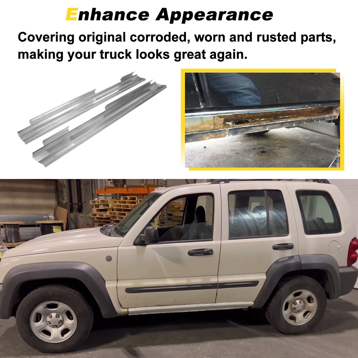 For Jeep Liberty 4Door 2002-2007 Slip-on Rocker Panel Driver +