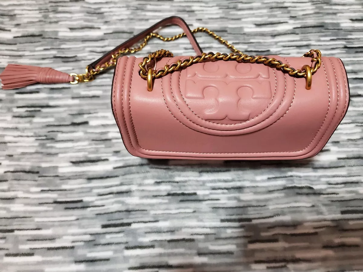 Tory Burch Fleming Convertible Matte Small Leather Shoulder Bag In Crazy  Pink