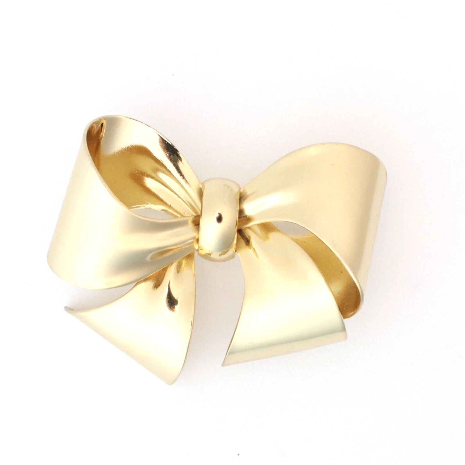 Broche vintage Christian Dior nœud papillon ton or brossé lisse RARE