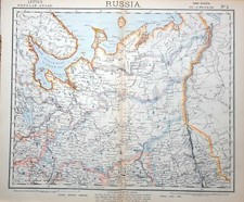 1882 LETTS MAP RUSSIA VOLOGDA TOBOLSK PERM OLONETZ ARKHANGEL
