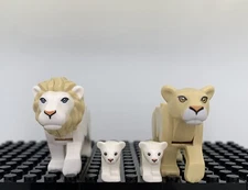 New Lego Animal Lion Minifigure Lot Lion Lioness Cub Tan White  60301 60307
