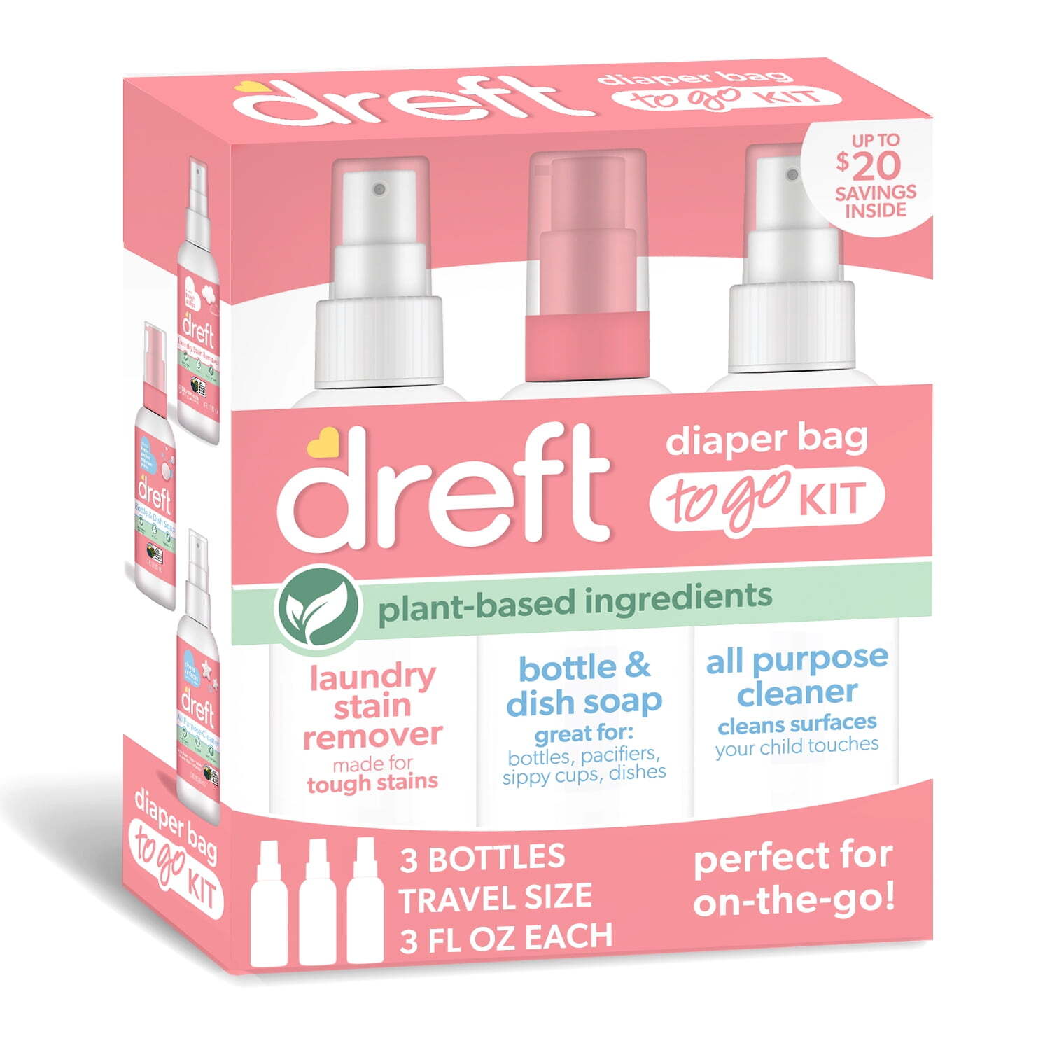 Dreft Diaper Bag To Go Kit Baby Essentials Gift Set with Laundry Stain Remover-image