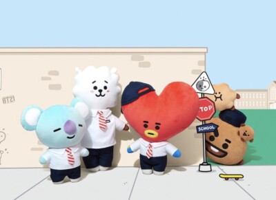 BTS BT21 Official Authentic Merch Afterschool Plush Standing Doll