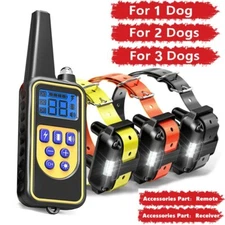 Dog Shock Collar With Remote Waterproof Electric Rechargeable Pet Training 800m