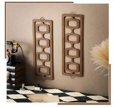 CroBlissful 2 Pcs Mid Century Wall Decor Wood Mid Century Modern Elegance Wall