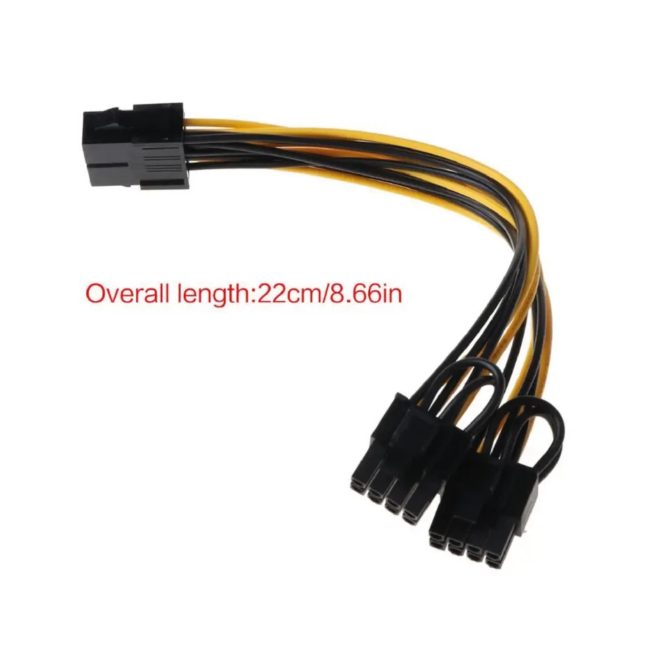Câble Alimentation PCIe Carte Vidéo GPU 8 Pin 6 + 2 broches 2 x 8 pins - Photo 3/4