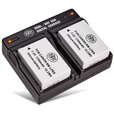 2-Pack LP-E8 Batteries and Dual Battery Charger Kit for Canon EOS Rebel T2i, ...