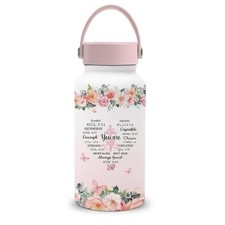 Christian Gifts for Women, 25oz You Are Water Bottle with Straw Loving Christ