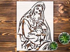 Mother Holding Child Wall Art Reusable Plastic Stencil - StencilAir