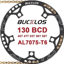 130BCD 45T 47T 53T 56T 58T Chainring Folding Bike Aluminum Chainwheel Fit 6-10s