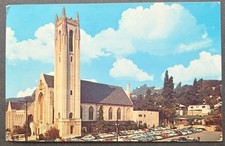 HOLLYWOOD FIRST METHODIST CHURCH CALIFORNIA 1960'S COLOR CHROME POSTCARD UNUSED