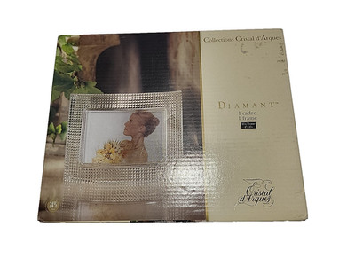 Vintage Cristal d'Arques Diamant Lead Crystal Cadre Picture Frame French 4'' x 6''