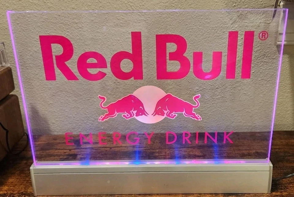 Red Bull Energy Drink Back Bar LED Light Up Acrylic Sign Game Room Man Cave Pub - Image 3 of 4
