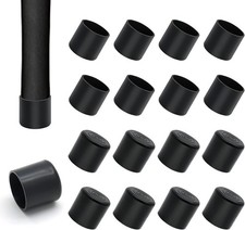 24PCS Chair Leg Tips Caps 1 Inch Inner Diameter Non-Slip Rubber Chair Leg Black