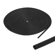 0.1" 15Ft EPDM Rubber Foam Rubber Weather Seal Strip, Black