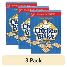 3 PACK CHICKEN IN A BISKIT Snack Crackers,Lunch Snacks,Family Size-12 oz