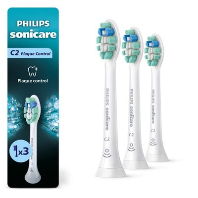 Electric Toothbrush Replacement Heads - 3 Pack Plaque Control, Compatible, White