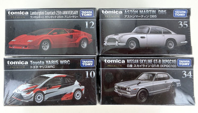 TAKARA TOMY Tomica Premium Special Mini Car Toy 4-item bundle No. 10-12-34-35