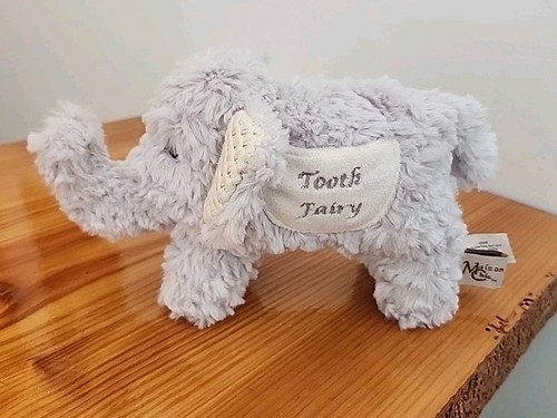 Plush Elephant Tooth Fairy Velvet Pocket For Lost Tooth 9" By Maison Chic