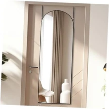 16"×50" Door Mirror,Arched Full Length Mirror, Over The Door, 50"L×16"W Black