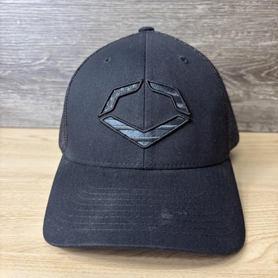 EvoShield Hat Cap Fitted Mens L/XL Black Mesh Trucker Flexfit Baseball Logo