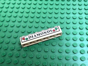 LEGO Tan Brick 1 x 6 with 'DIAMONDS' Sticker Spider-Man 4853 #3009pb054