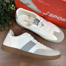 J Sport Women's Cecily White Grey Memory Foam Sneakers Size 6